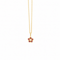 Rosette Charm - 18K Gold Pendant with Amethyst