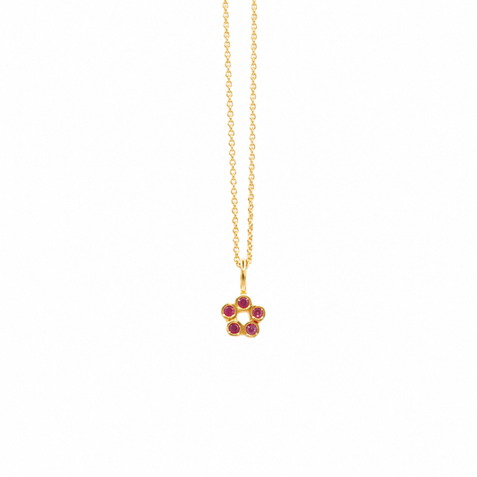 Rosette Charm - 18K Gold Pendant with Amethyst by Bed of Stones Jewelry
