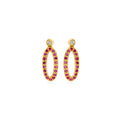Crimson Oval Drops - 18K Gold Earrings with Rubies & Diamonds