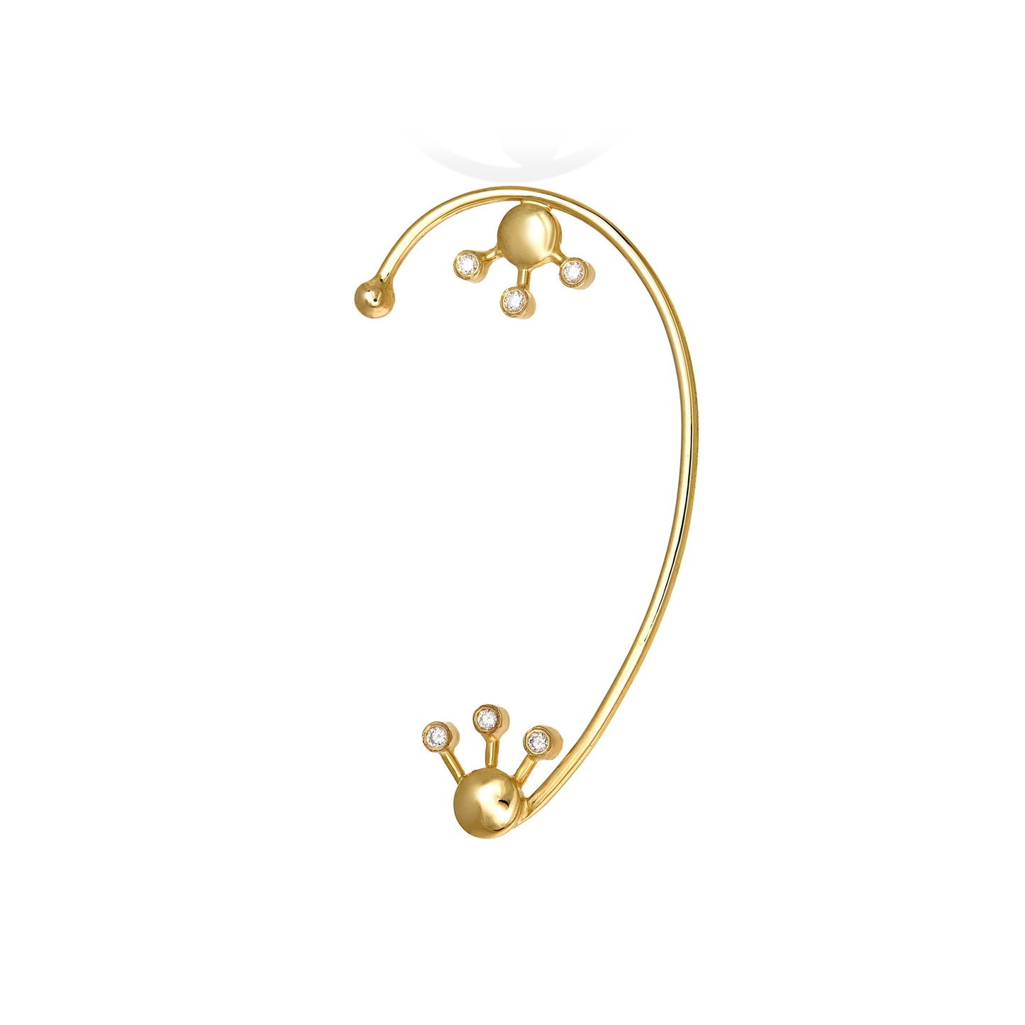 Earcuff in 18k y. gold ,w.diamonds 0.072 ct