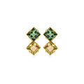 Verdant Twilight - 18K Gold Earrings with Green & Yellow-Green Tourmalines