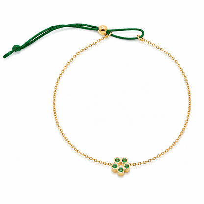 Rosette - 18K Gold Bracelet with Tsavorites by Bed of Stones Jewelry