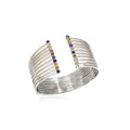 Prismatic Lines - Sterling Silver  Cuff with Semiprecious Stones