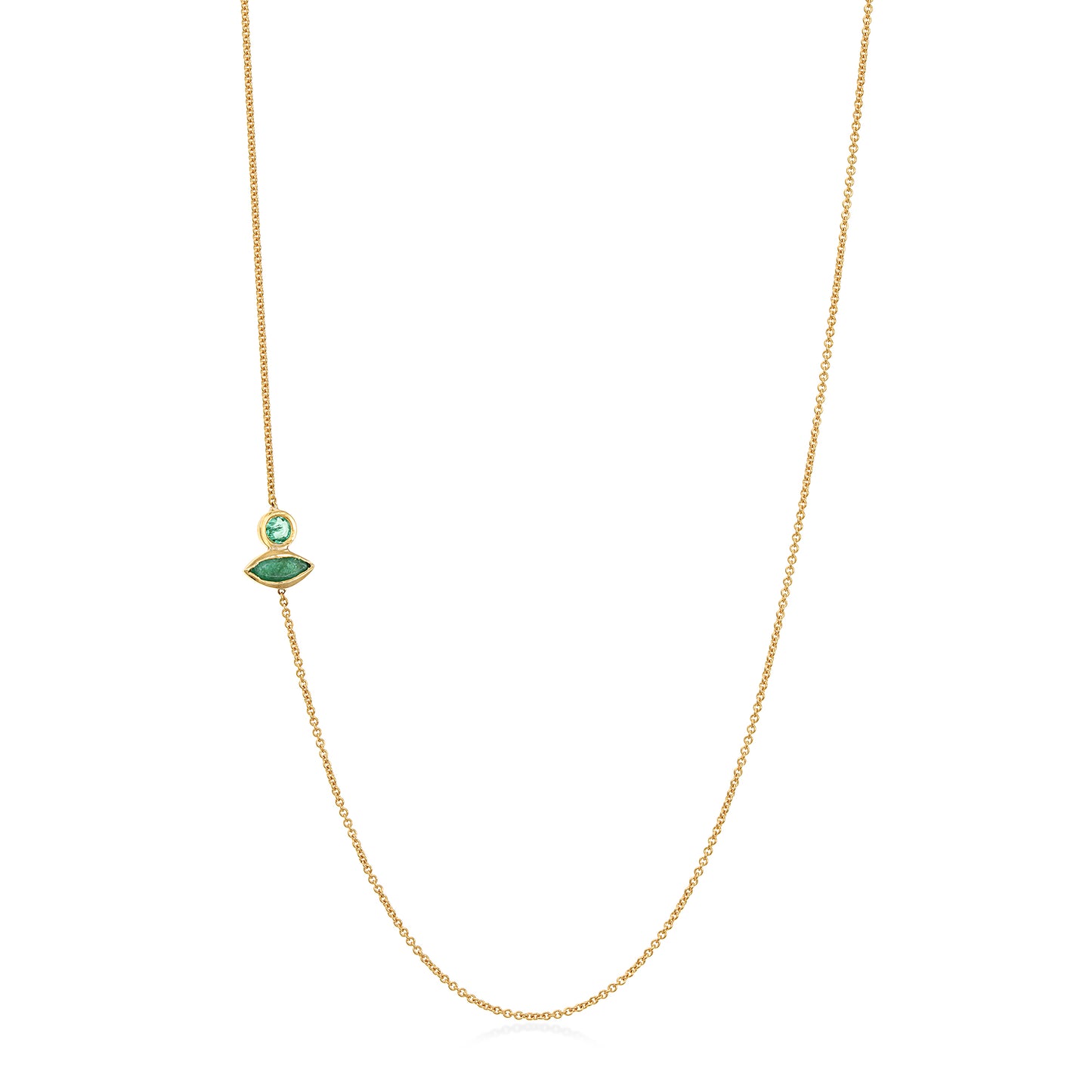 Stardust Chain - 18K Gold Cable Chain with Peridot & Tourmaline by Bed of Stones Jewelry
