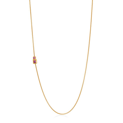 Stardust Chain - 18K Gold Cable Chain with Ruby