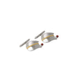 Tulip Curve - Sterling Silver  & 18K Gold Cufflinks with Tourmaline