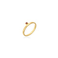 Solo Square - 18K Gold Ring with Ruby