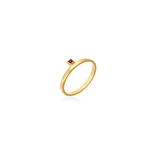 Ring in18k Yellow Gold with 0.06 Ruby Δαχτυλιδι 18κ Κιτρινο Χρυσο με 0.06κ Ρουμπινι