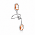 Twin Reverie - Sterling Silver (925) Ring with Cameo & Orange Sapphires (Platinum Plated)
