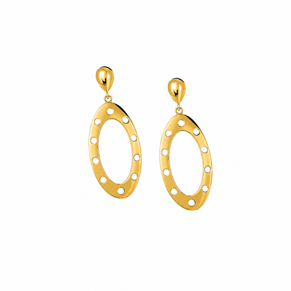 Goldbeam Ovals - Sterling Silver (925) Earrings (Gold Plated) by Bed of Stones Jewelry
