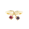 Aurora Ray - 18K Gold Ring with Pink Tourmaline & Iolite