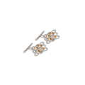 Citrine Mesh Cufflinks - Sterling Silver & 18K Gold with Citrine