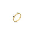 Twin Squares - 18K Gold Ring with Emerald & Blue Sapphire