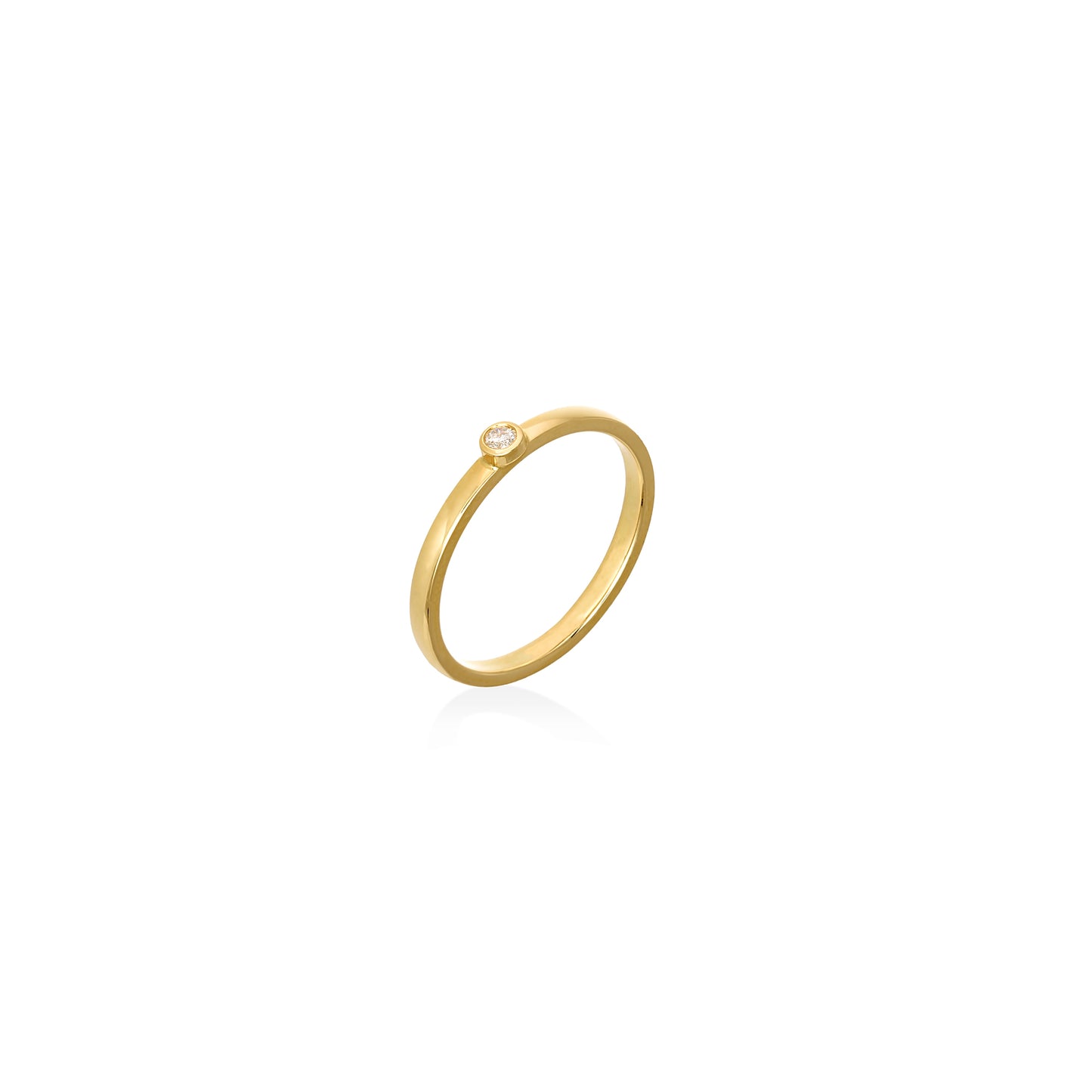 Ring in 18k Yellow.gold & 0.03ct White  Diamond Δαχτυλιδι 18κ Κιτριωι Χρυσο με 0.03Κ Λυκο Μπρια