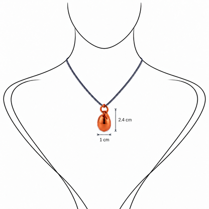 Minimalist Orange Metallic Pendant - Sterling Silver with Orange Lacquer by Bed of Stones Jewelry, illustration showing pendant placement
