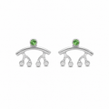 Tsavorite Droplets Earrings - Sterling Silver with Tsavorite