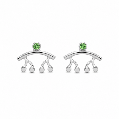 Tsavorite Droplets Earrings - Sterling Silver with Tsavorite by Bed of Stones Jewelry

