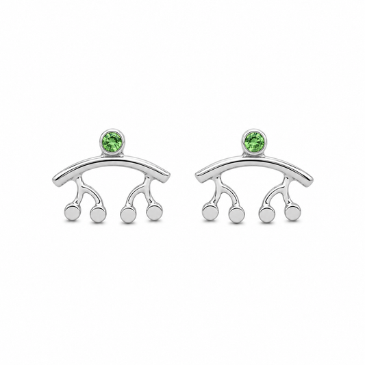 Tsavorite Droplets Earrings - Sterling Silver with Tsavorite