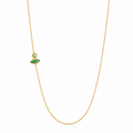 Stardust Chain - 18K Gold Cable Chain with Peridot & Tourmaline
