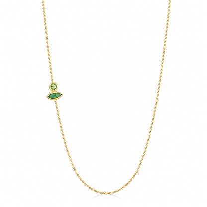 Stardust Chain - 18K Gold Cable Chain with Peridot & Tourmaline by Bed of Stones Jewelry
