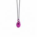 Minimalist Fuchsia Metallic Pendant - Sterling Silver with Fuchsia Lacquer