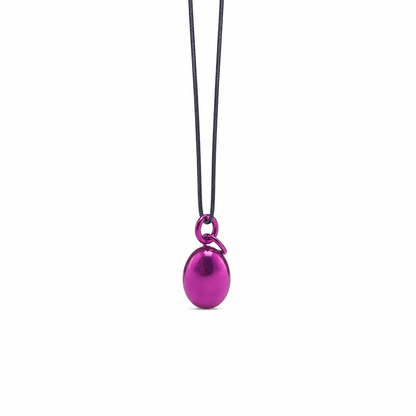 Minimalist Fuchsia Metallic Pendant - Sterling Silver with Fuchsia Lacquer by Bed of Stones Jewelry

