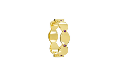 Dune Glint Band - Sterling Silver & 18K Gold Plated with Amethysts by Bed of Stones Jewelry
