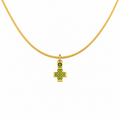 Pavé Gem Cross - 18K Gold Cross Pendant with Tsavorite