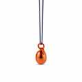 Minimalist Orange Metallic Pendant - Sterling Silver with Orange Lacquer