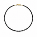 Carbon Spark Bracelet - Black Diamonds with 18K Gold Parrot Clasp