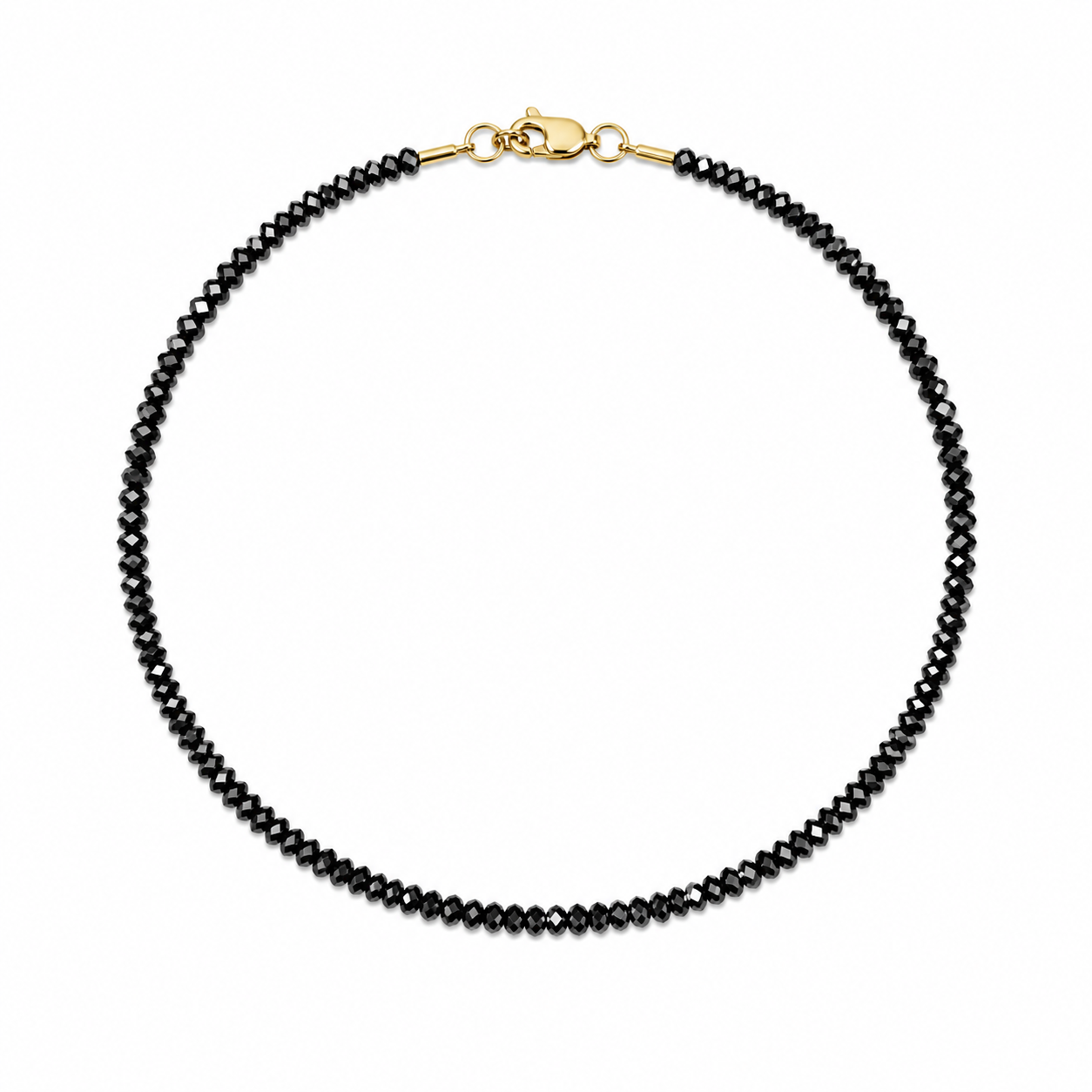 Carbon Spark Bracelet - Black Diamonds with 18K Gold Parrot Clasp by Bed of Stones Jewelry

