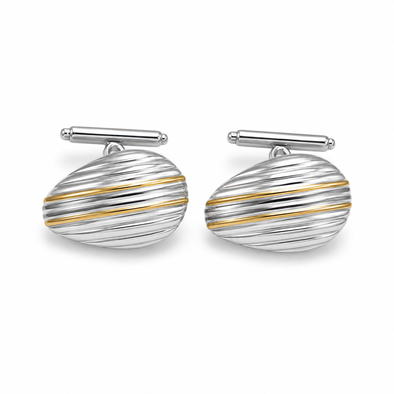 Ornamental Alloy Silver & Gold - Two Tone Cufflinks