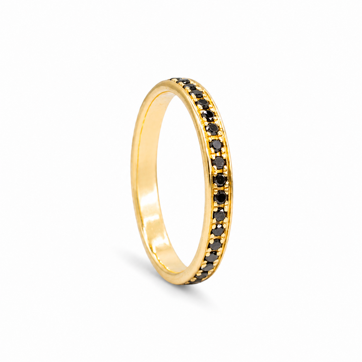Lumière Band Black - 18K Gold with Black Diamonds