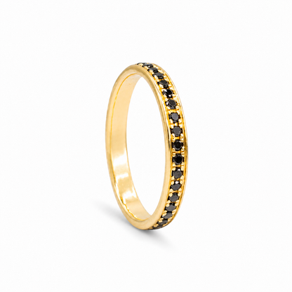Lumière Band Black - 18K Gold with Black Diamonds by Bed of Stones Jewelry
