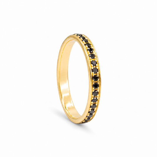 Lumière Band Black - 18K Gold with Black Diamonds