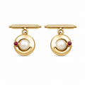 Rouge Encircle Cufflinks - 18K Gold with Ruby