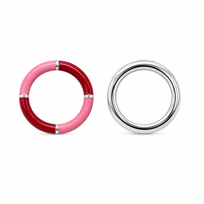 Candy Twist Band - Sterling Silver with Enamel by Bed of Stones Jewelry
