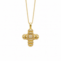 Divine Mosaic - 18K Gold Cross Pendant with Diamonds