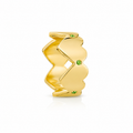 Lime Edge Band - Sterling Silver & 18K Gold Plated with Tsavorite