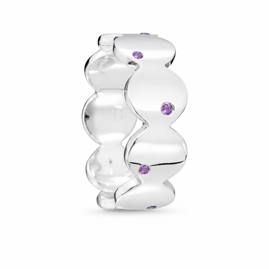 Violet Rhythm Band - Sterling Silver with Amethysts by Bed of Stones Jewelry
