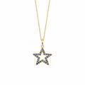 Midnight Spark - 18K Gold Pendant with Blue Sapphires & Diamonds