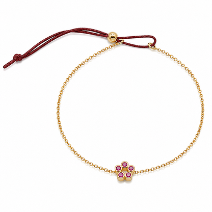 Rosette - 18K Gold Bracelet with Rubies by Bed of Stones Jewelry
