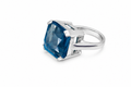 Aqua Facet - Sterling Silver (925) Ring with Apatite (Platinum Plated)