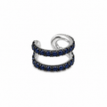 Azure Twist - Sterling Silver (925) Ear Cuff with Blue Sapphires