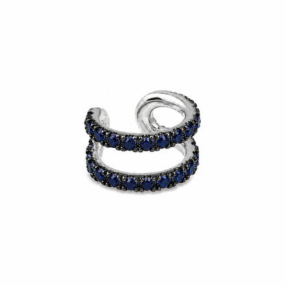 Azure Twist - Sterling Silver (925) Ear Cuff with Blue Sapphires by Bed of Stones Jewelry
