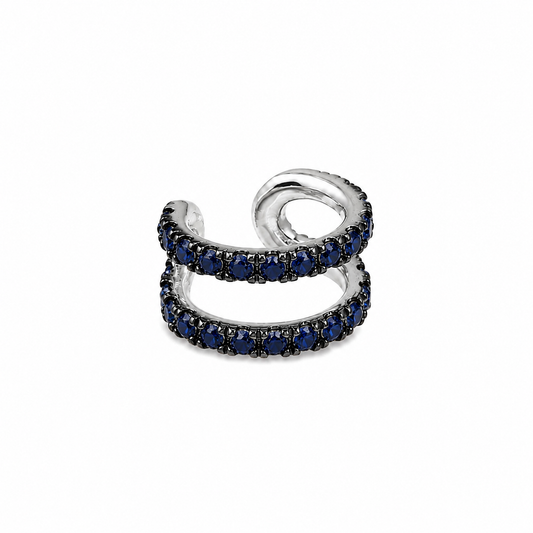 Azure Twist - Sterling Silver (925) Ear Cuff with Blue Sapphires