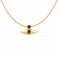 Mystic Eye - 18K Gold Pendant with Amethyst & Agate
