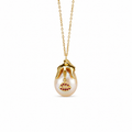Crimson Kiss Pendant - 18K Gold with Freshwater Pearl & Pink Sapphire