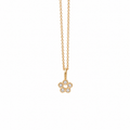 Rosette Charm - 18K Gold Pendant with White Diamonds