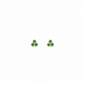 Tsavorite Trillium - 18K Gold Earrings with Tsavorite